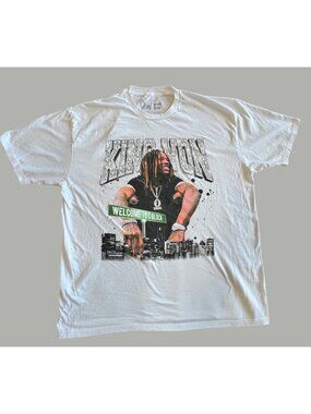 King Von Graphic T-Shirt Welcome To O Block White 2X Cotton